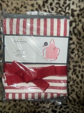 Threshold Red and White Striped Cotton Kitchen Apron